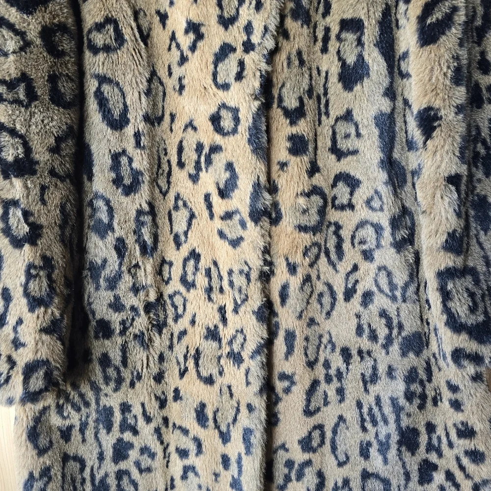 Vintage Olympia Limited Inc Leopard Print Faux Fur Parka Jacket Size Medium - Picture 4 of 12